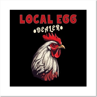 Funny Bleached Chicken Lover Farm Vintage Local Egg Dealer Chicken Fresh Egg Lover Posters and Art